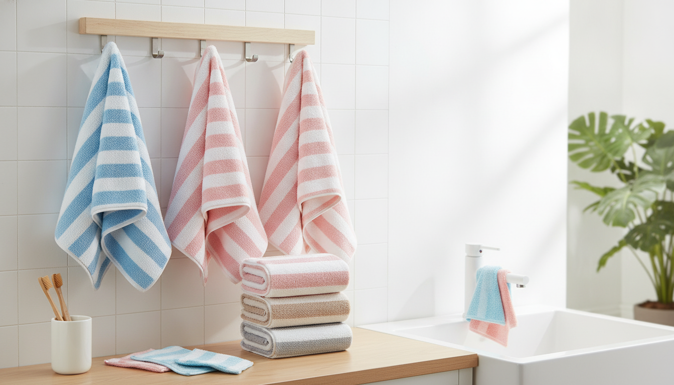 Coral Fleece Dishcloth & Bath Towel: Soft, Quick-Dry