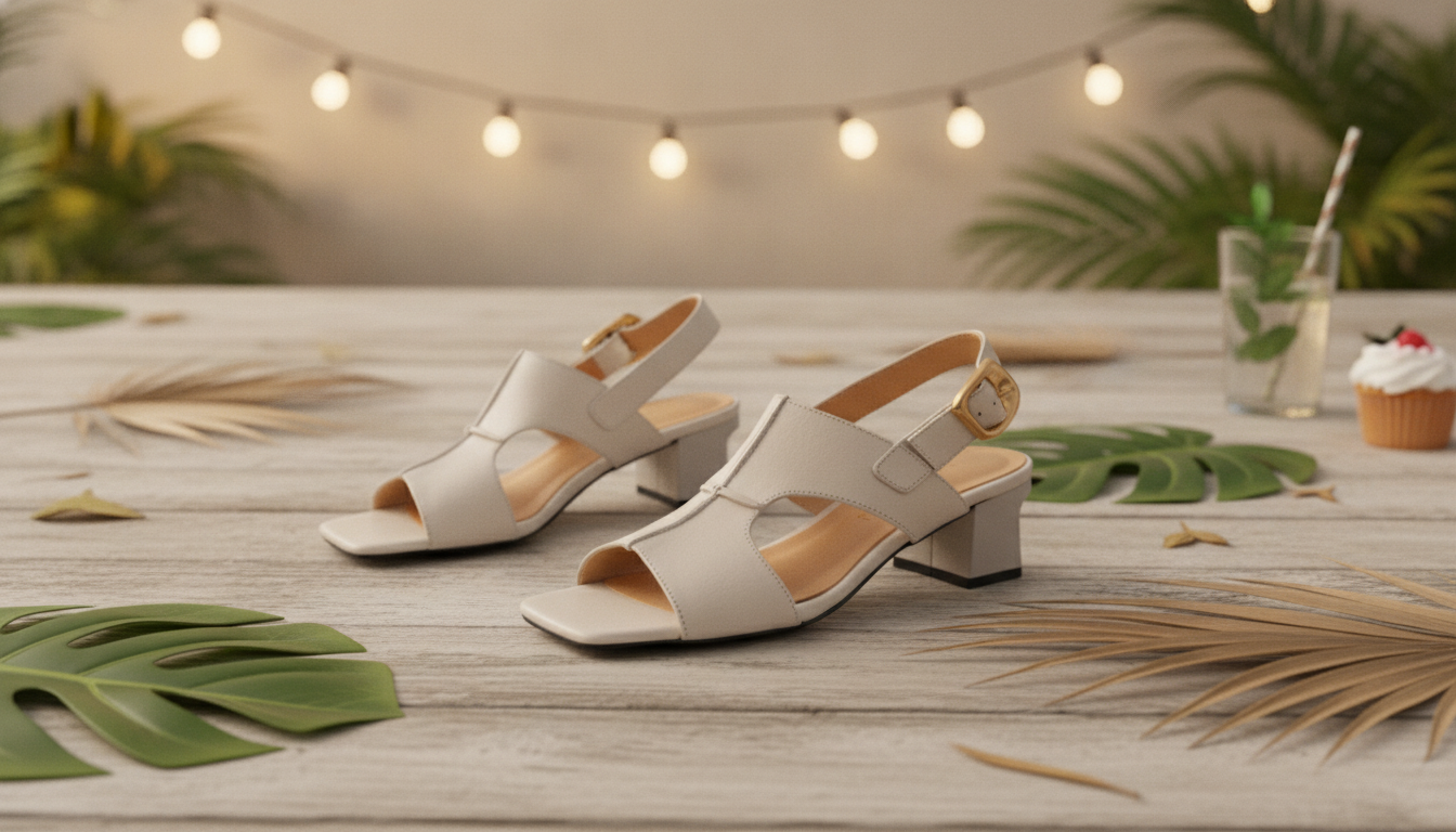 Cow Leather Ankle-Strap High Heels for Summer Parties