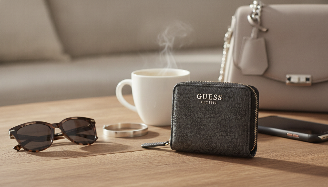 Guess Printed Zip Wallet: Secure Style for Everyday