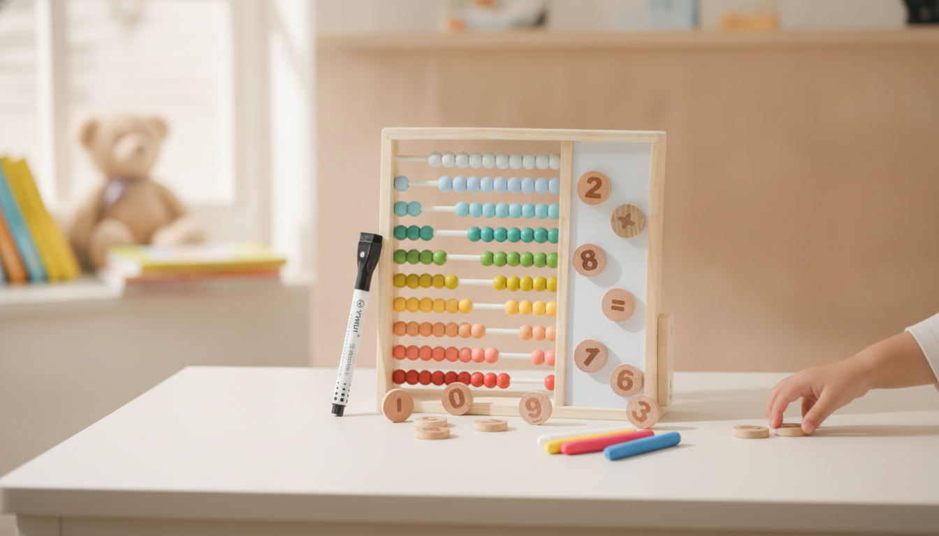 Montessori Wooden Math Puzzle for Counting & Simple Sums