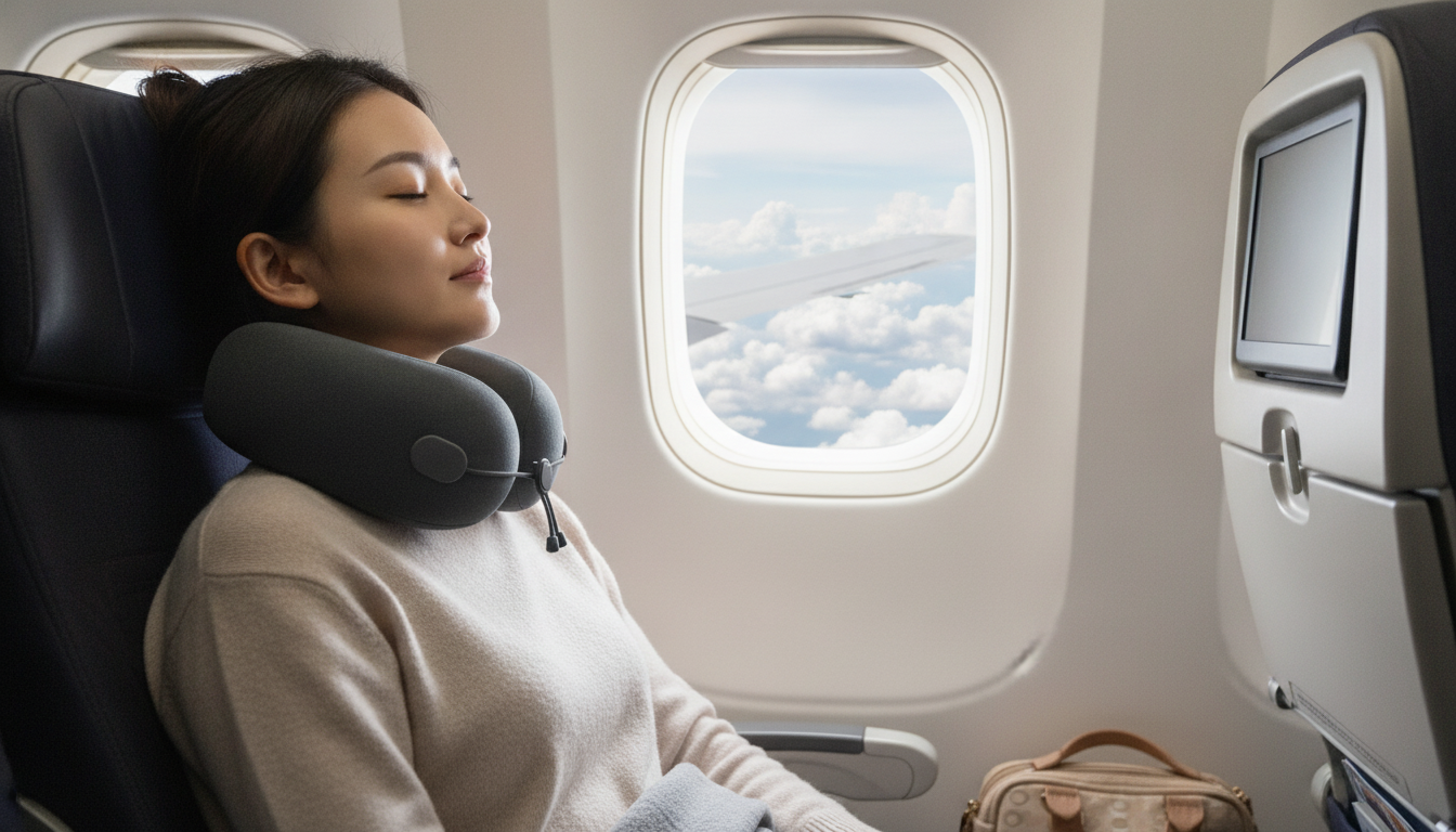 Portable U-Shaped Memory Foam Pillow: Travel Neck Support