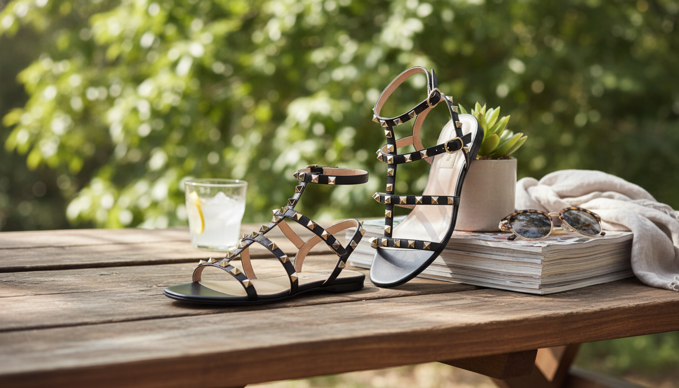 Valentino Rockstud Flat Sandals: Adjustable Strap Guide