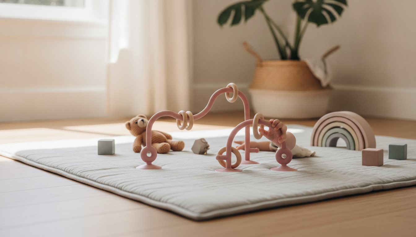 Wood & Silicone Ring Teether: Safe, Easy-Clean Relief